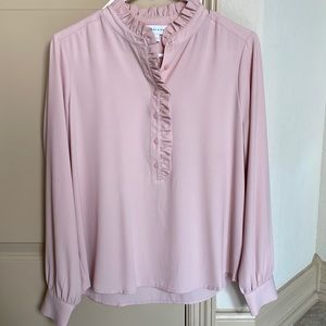 Blush pink blouse with ruffle